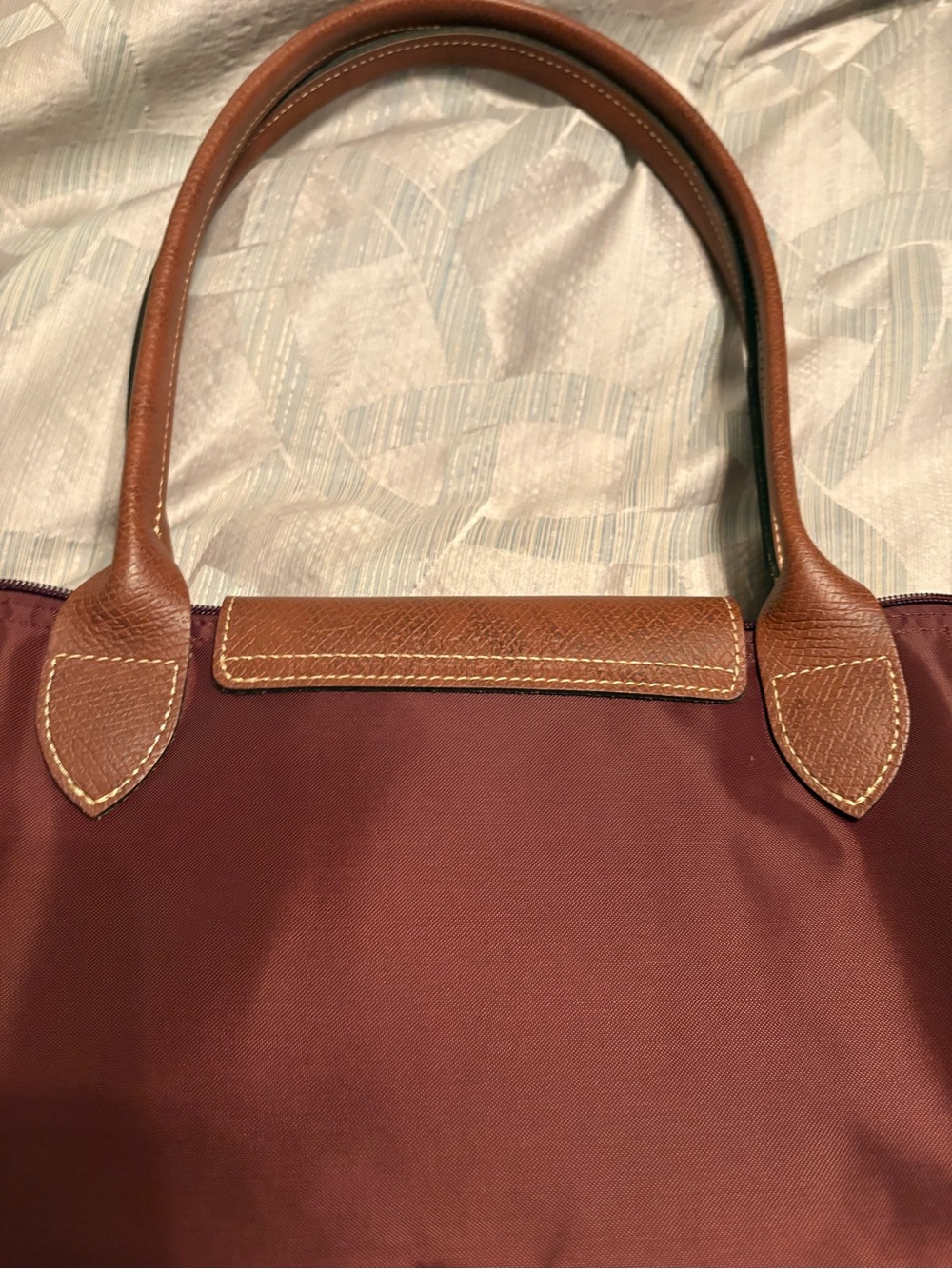 Burgundy Longchamp Large Le Pliage Tote - Picture 7 of 12
